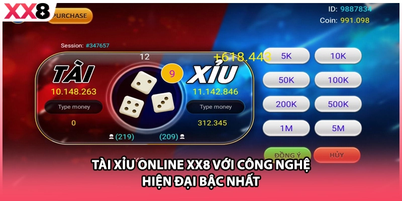 Tài xỉu online XX8 với công nghệ hiện đại bậc nhất 